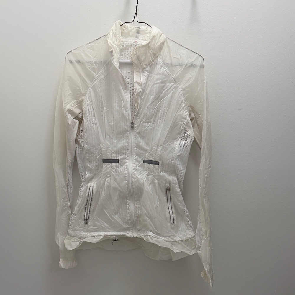 Lululemon Run Wild Jacket Full Zip White Mesh Lace Ruffle Lightweight - Picture 2 of 6